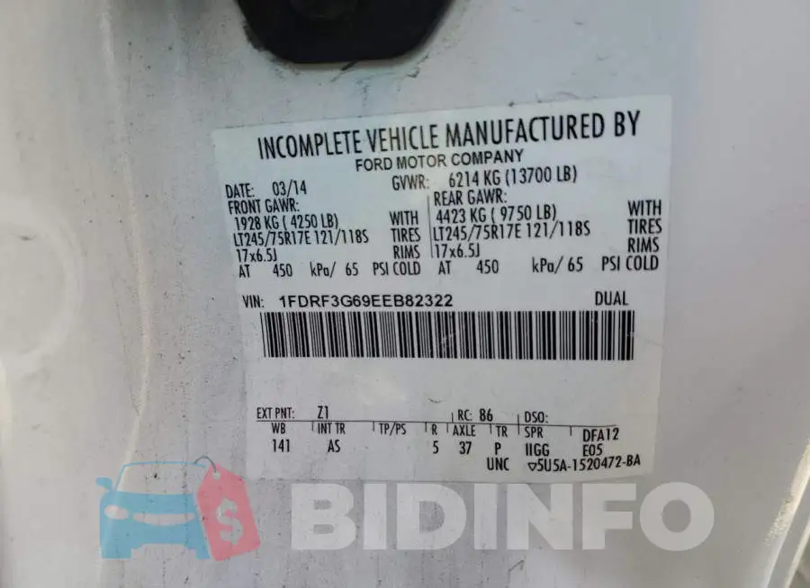 1FDRF3G69EEB82322 Photo# 12