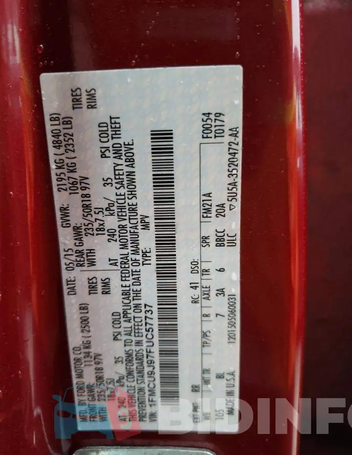 1FMCU9J97FUC57737 Photo# 13