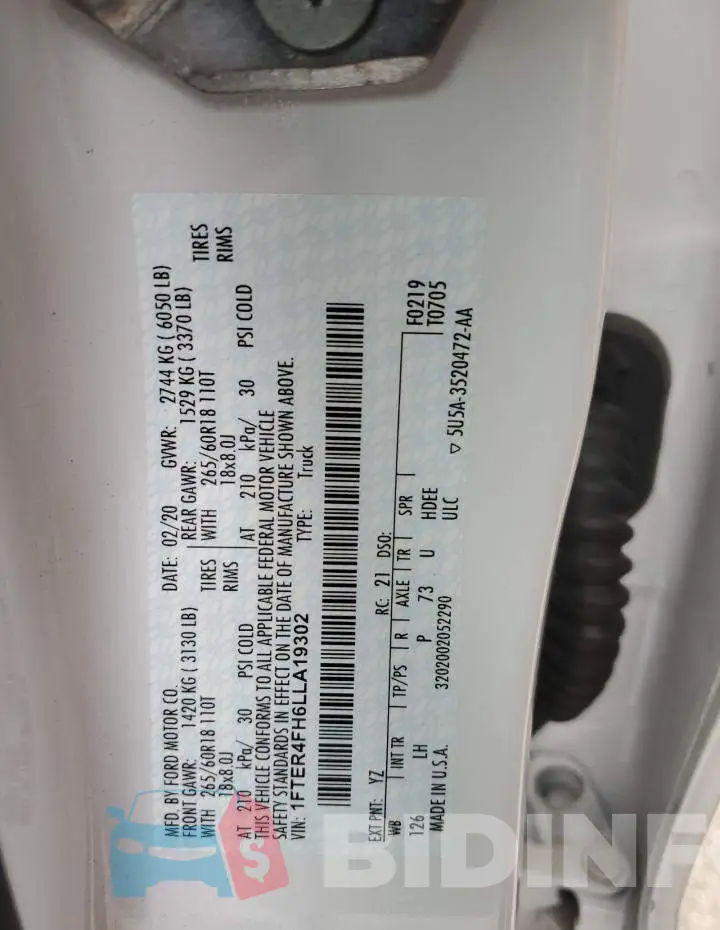1FTER4FH6LLA19302 Photo# 12