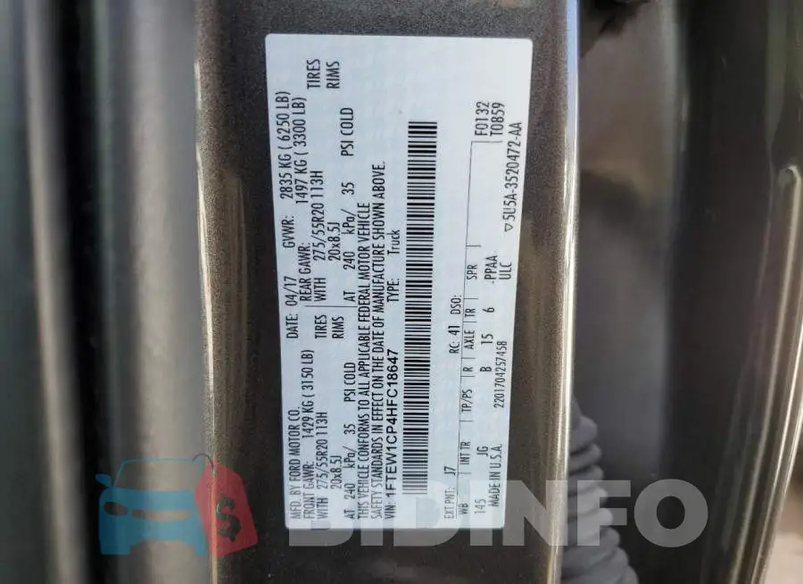 1FTEW1CP4HFC18647 Photo# 10