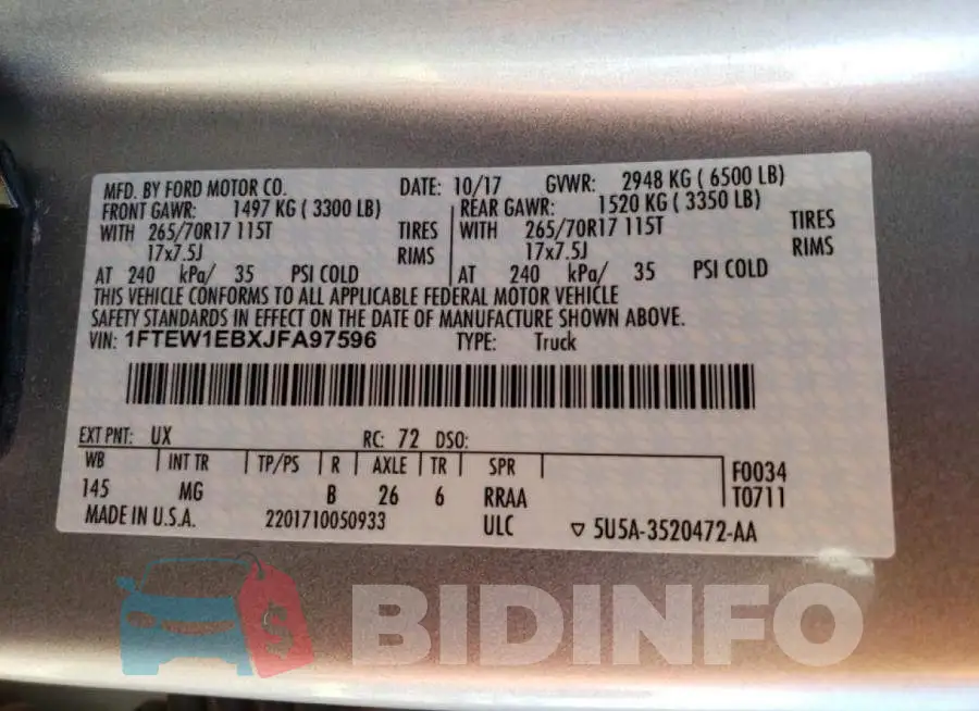 1FTEW1EBXJFA97596 Photo# 10