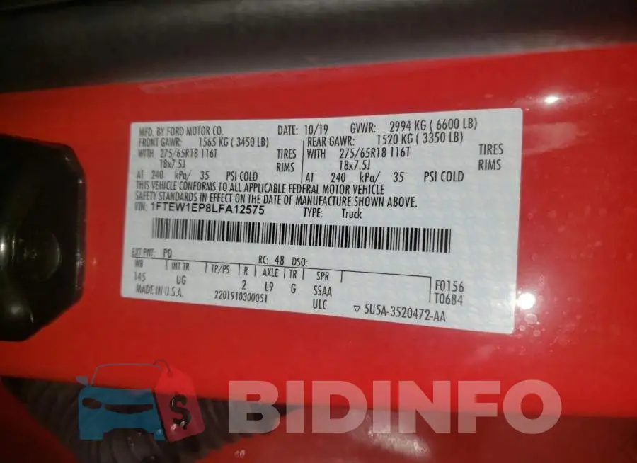 1FTEW1EP8LFA12575 Photo# 12
