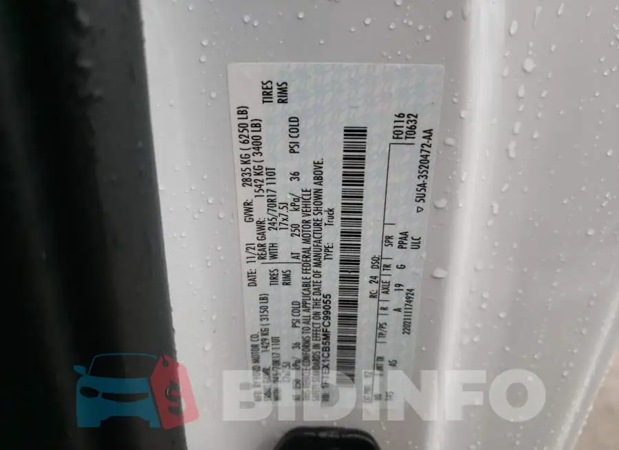 1FTEX1CB5MFC99055 Photo# 10