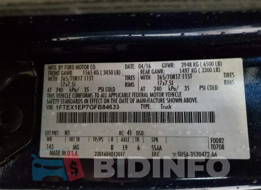 1FTEX1EP7GFB84633 Photo# 12
