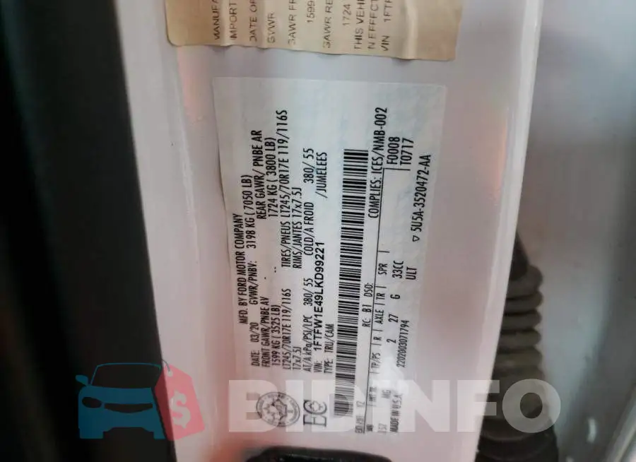 1FTFW1E49LKD99221 Photo# 12