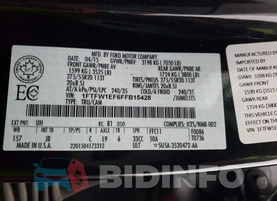 1FTFW1EF6FFB15428 Photo# 12