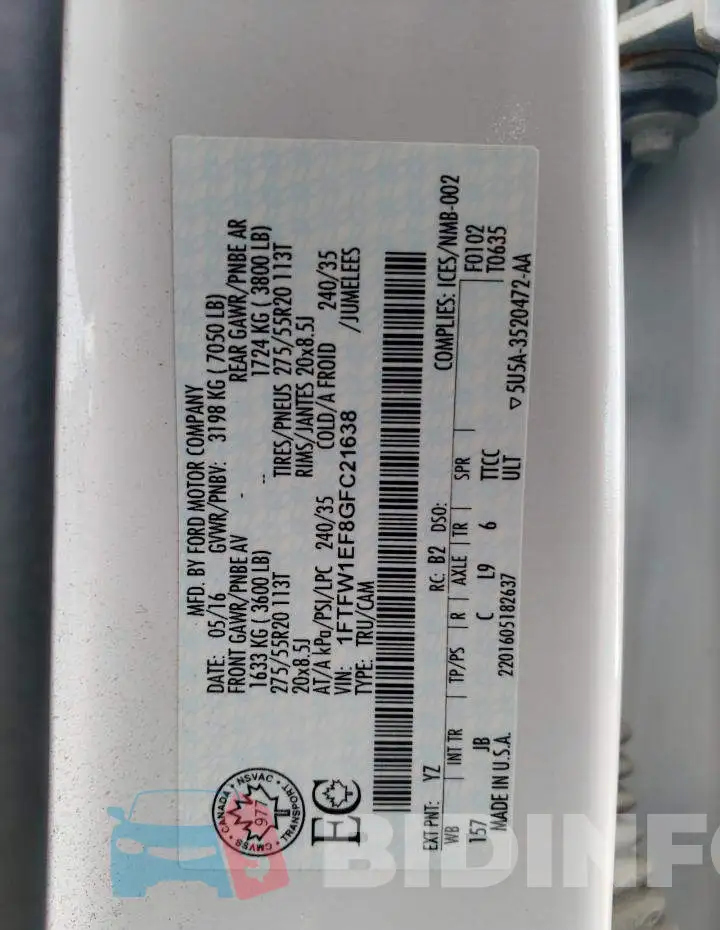 1FTFW1EF8GFC21638 Photo# 12