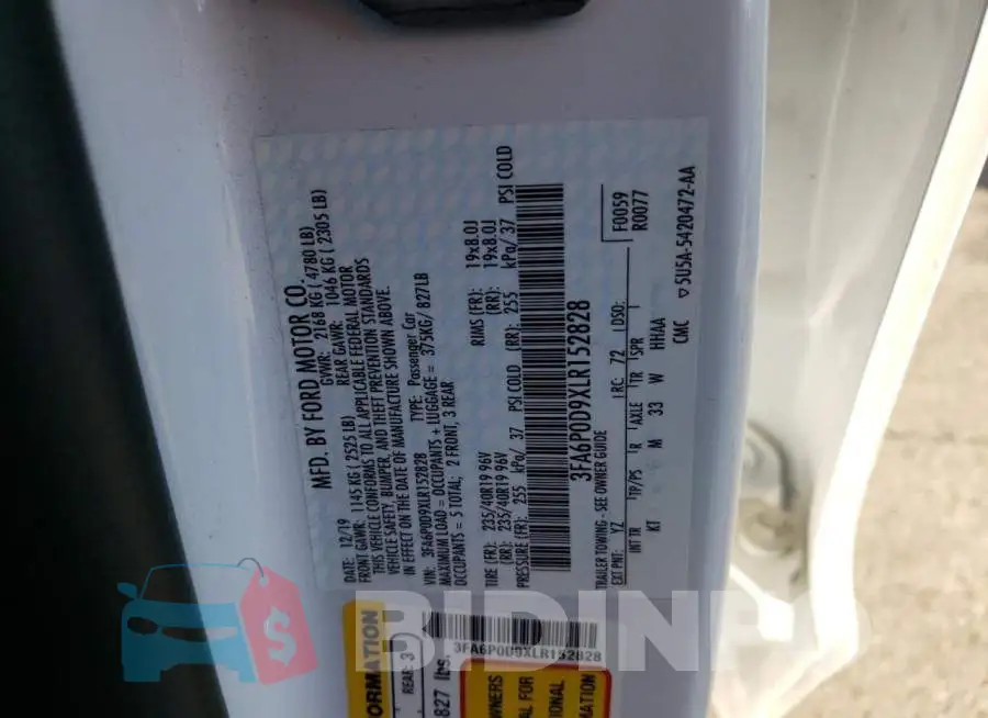 3FA6P0D9XLR152828 Photo# 10