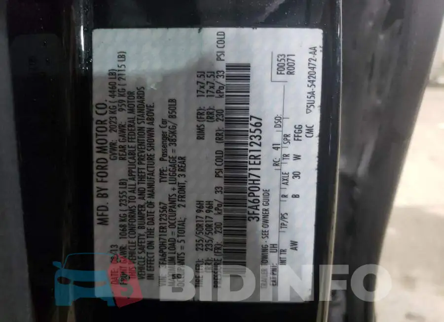 3FA6P0H71ER123567 Photo# 12