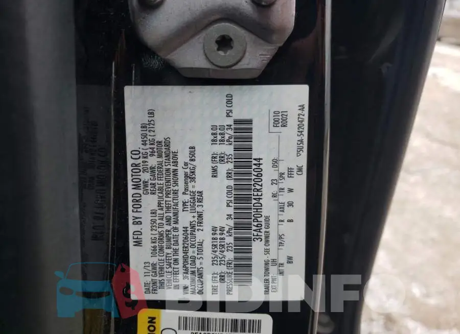 3FA6P0HD4ER206044 Photo# 12
