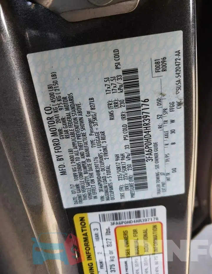 3FA6P0HD4HR397176 Photo# 13