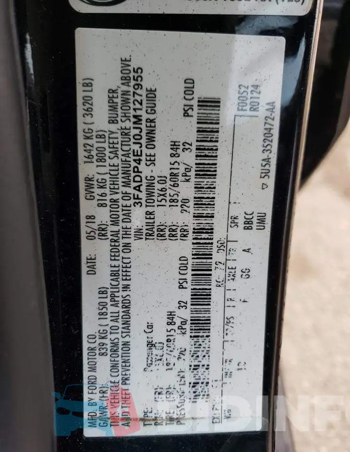 3FADP4EJ0JM127955 Photo# 12