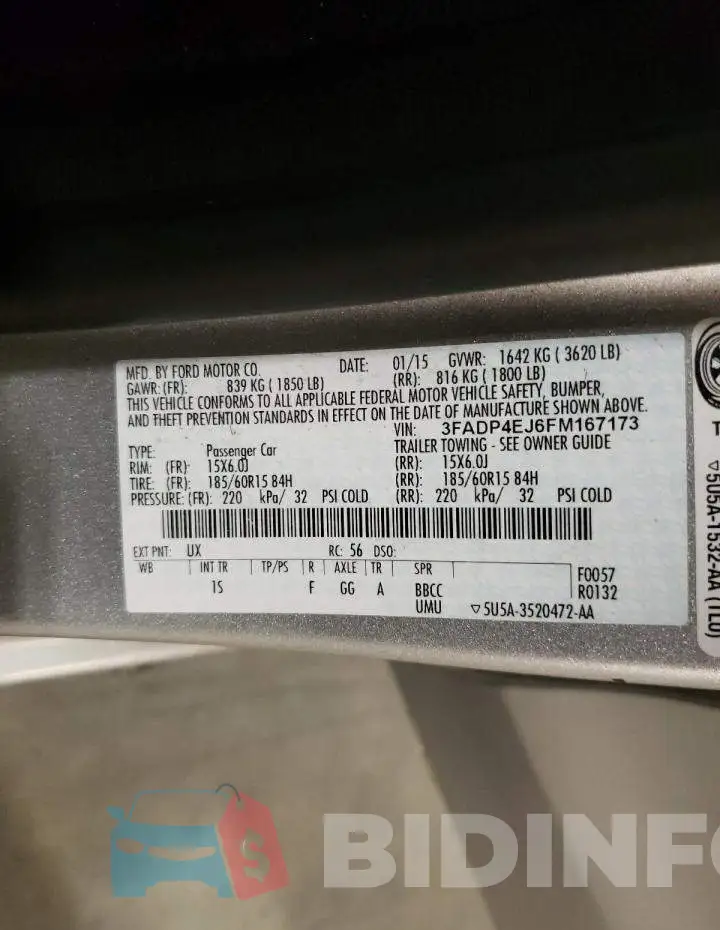 3FADP4EJ6FM167173 Photo# 12