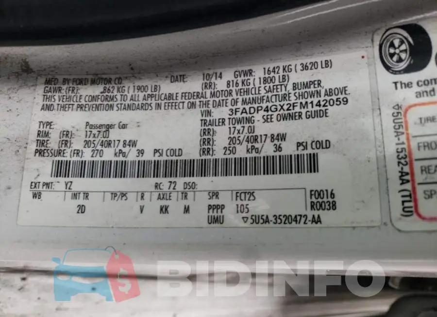 3FADP4GX2FM142059 Photo# 12