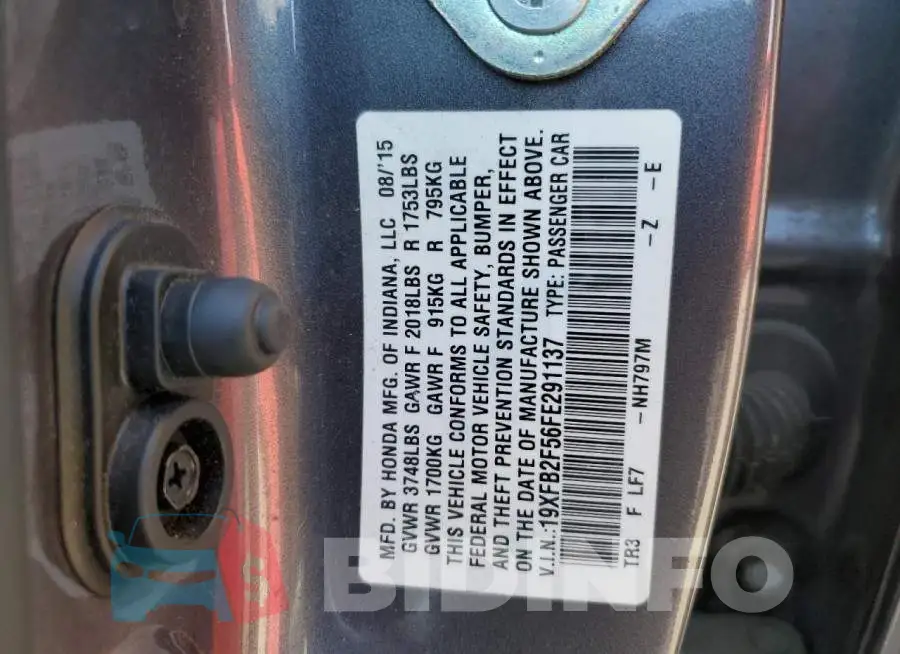 19XFB2F56FE291137 Photo# 12