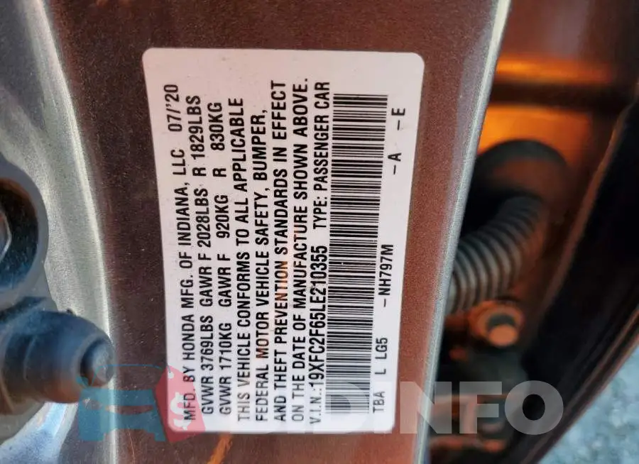 19XFC2F65LE210355 Photo# 12