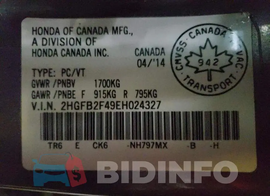 2HGFB2F49EH024327 Photo# 13