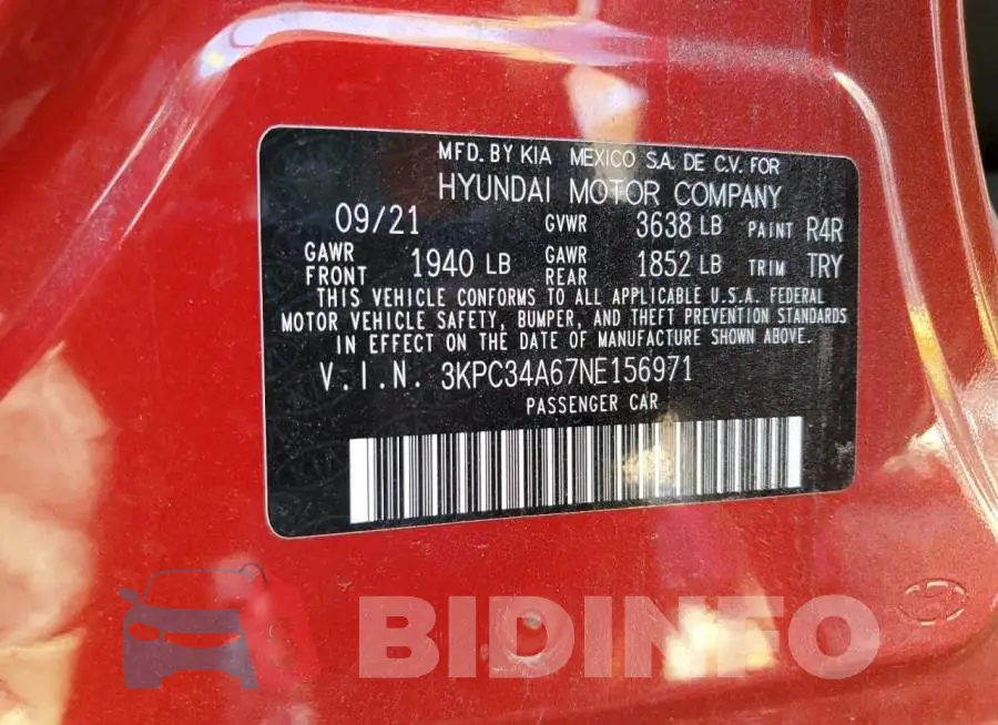 3KPC34A67NE156971 Photo# 10