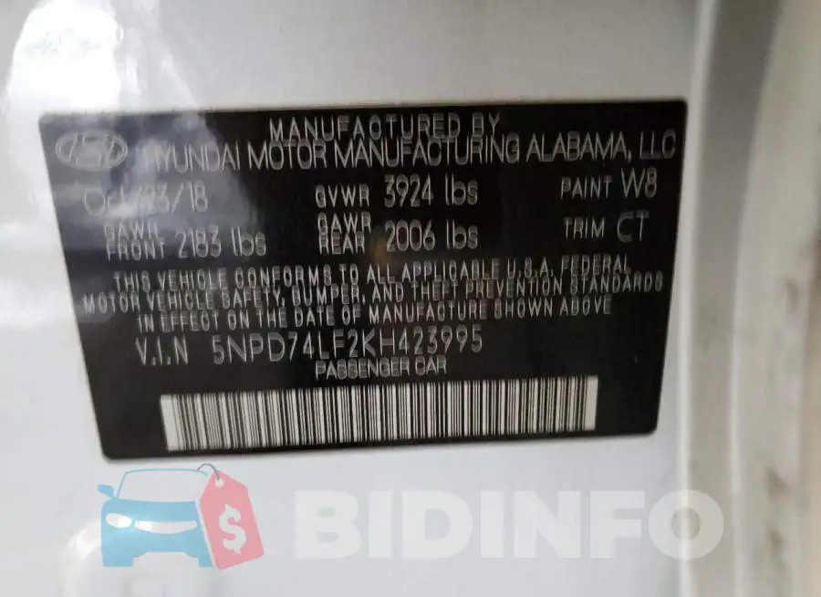 5NPD74LF2KH423995 Photo# 12