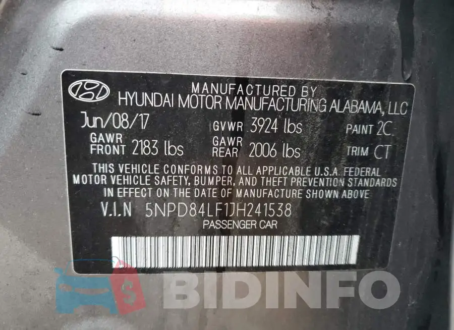 5NPD84LF1JH241538 Photo# 13