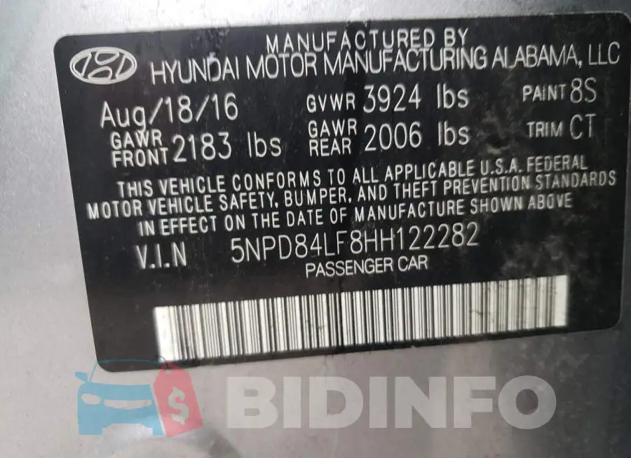 5NPD84LF8HH122282 Photo# 12