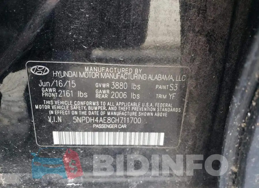 5NPDH4AE8GH711700 Photo# 12