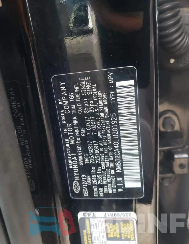 KM8J2CA40LU201925 Photo# 12
