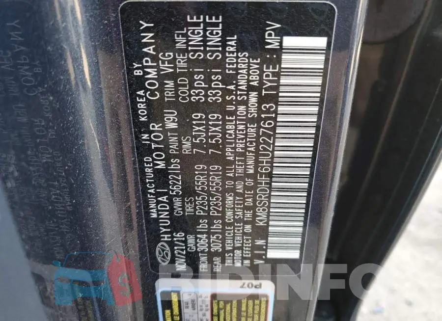 KM8SRDHF6HU227613 Photo# 10