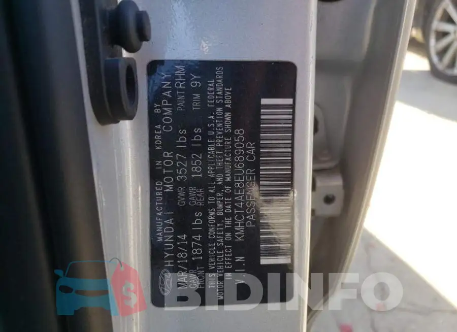 KMHCT4AE8EU689058 Photo# 12