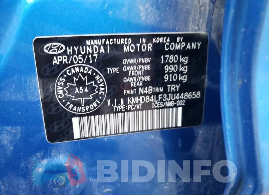 KMHD84LF3JU448658 Photo# 13