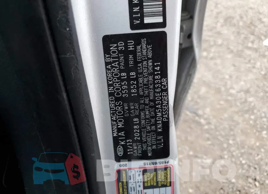 KNADM5A30E6338141 Photo# 12