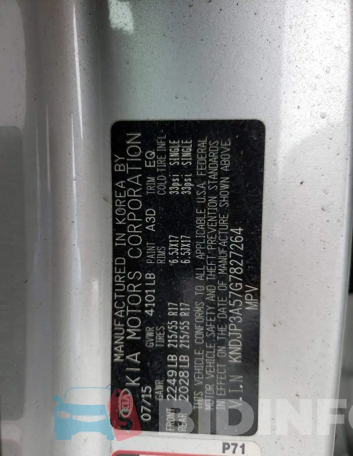 KNDJP3A57G7827264 Photo# 12