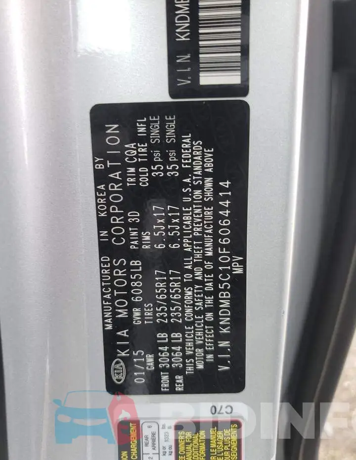 KNDMB5C10F6064414 Photo# 12