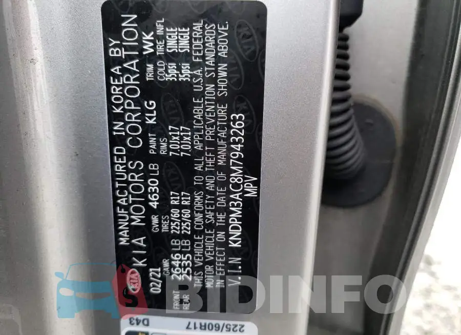 KNDPM3AC8M7943263 Photo# 10