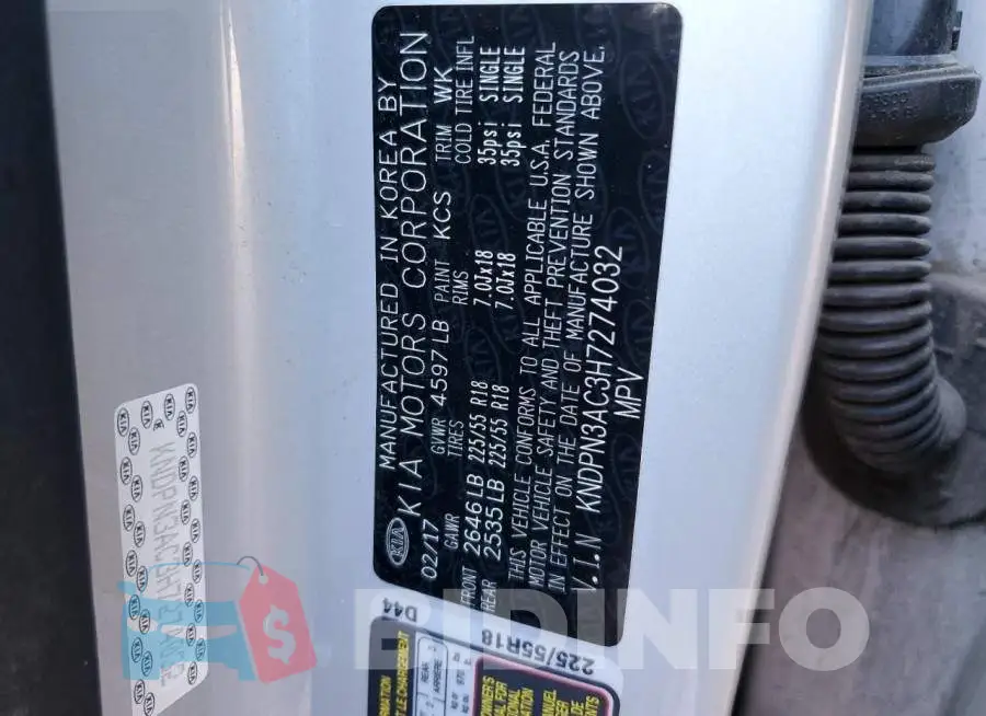 KNDPN3AC3H7274032 Photo# 13
