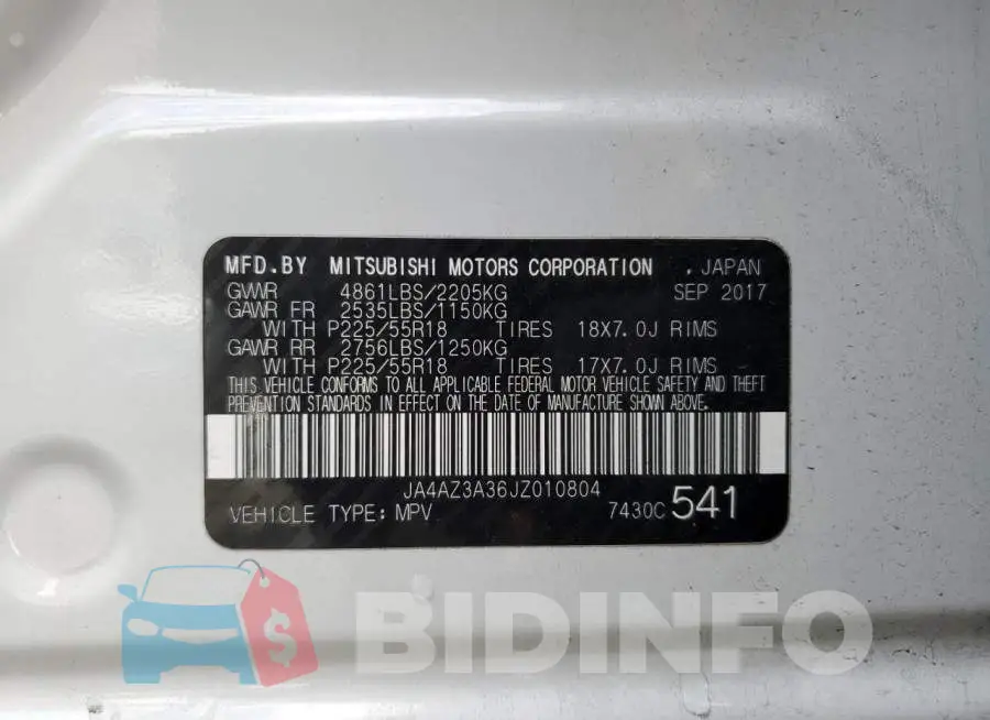 JA4AZ3A36JZ010804 Photo# 13