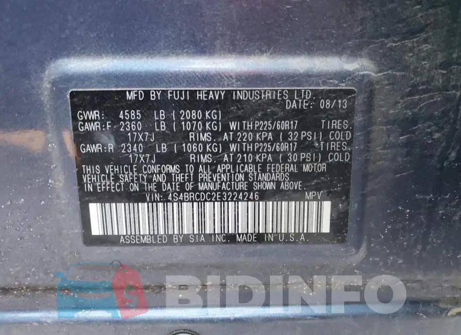 4S4BRCDC2E3224246 Photo# 13