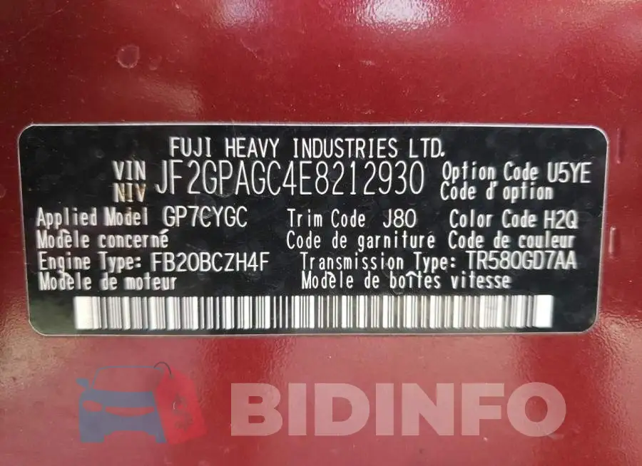 JF2GPAGC4E8212930 Photo# 10