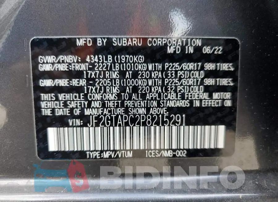 JF2GTAPC2P8215291 Photo# 10