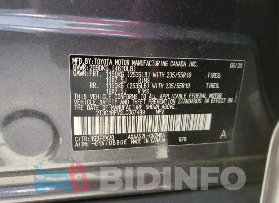 2T3C1RFV2LC067489 Photo# 12