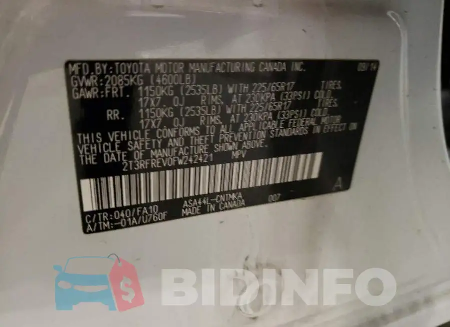 2T3RFREV0FW242421 Photo# 13