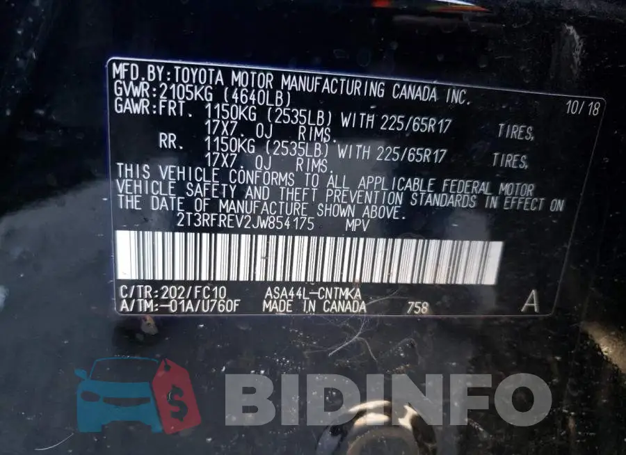 2T3RFREV2JW854175 Photo# 10