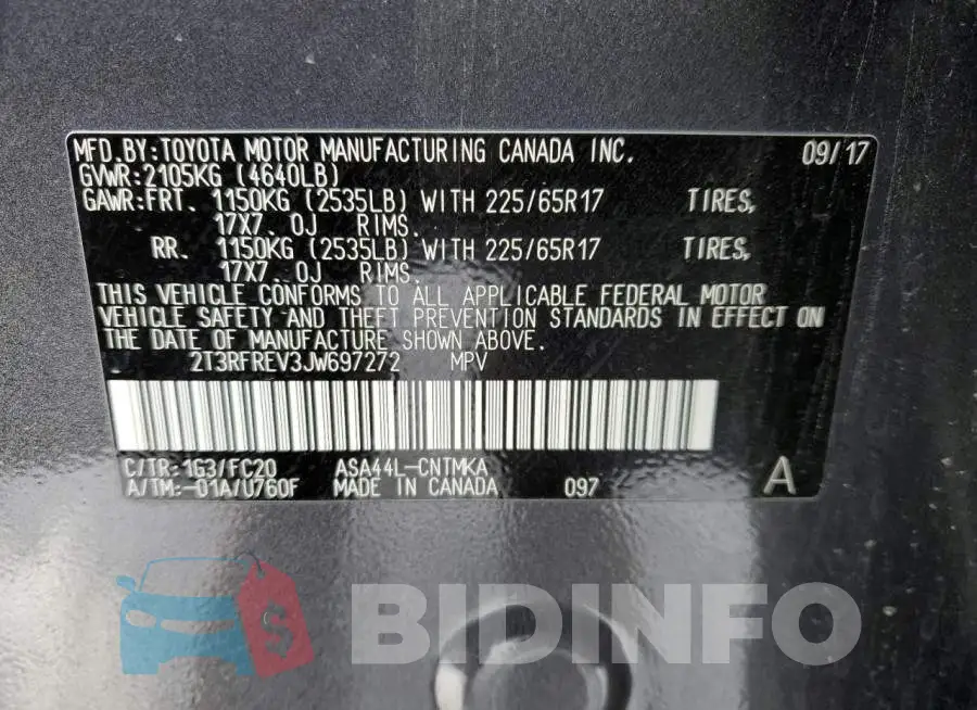 2T3RFREV3JW697272 Photo# 14
