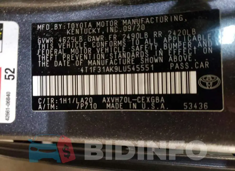 4T1F31AK9LU545551 Photo# 12