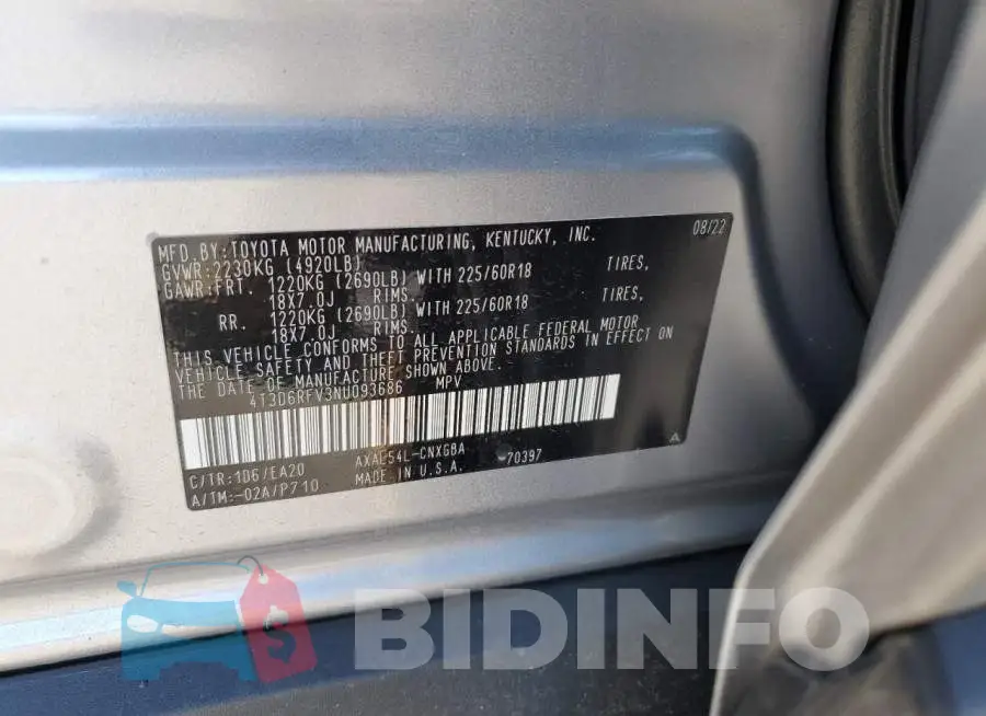 4T3D6RFV3NU093686 Photo# 13