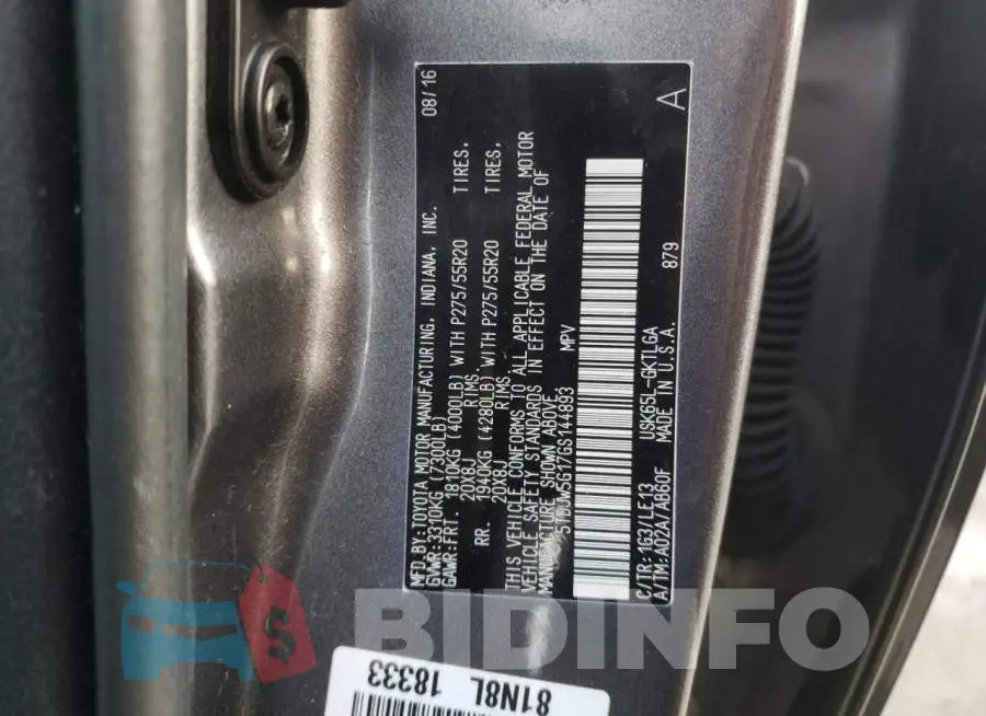5TDJW5G17GS144893 Photo# 14