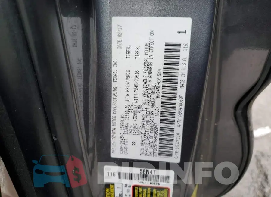 5TFSX5EN8HX052047 Photo# 12