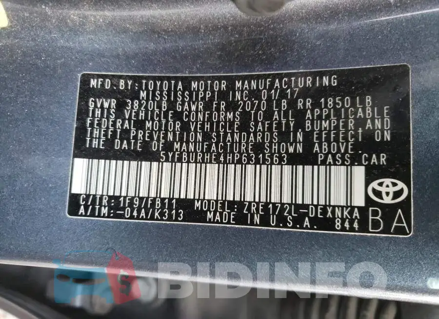 5YFBURHE4HP631563 Photo# 12