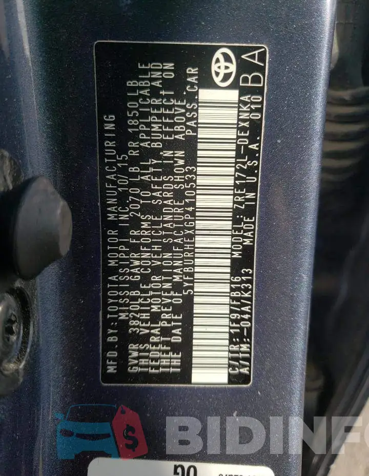 5YFBURHEXGP410533 Photo# 12