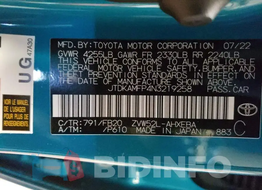 JTDKAMFP4N3219258 Photo# 12
